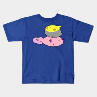 Cockatiel and Axolotl Kids T-Shirt